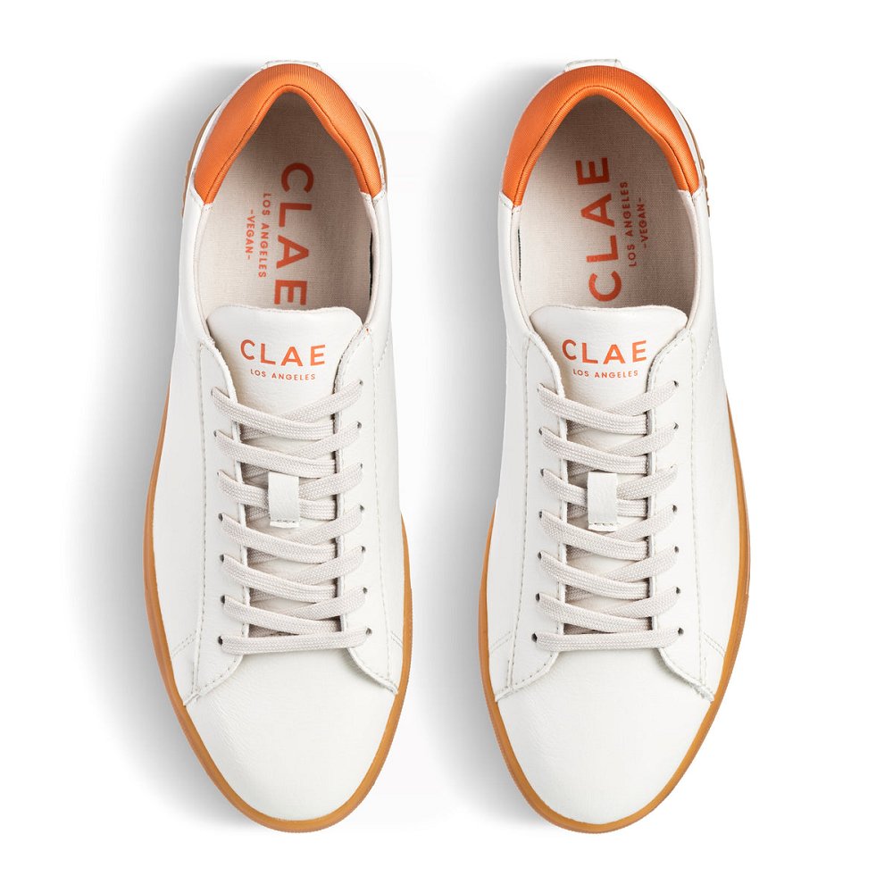 CLAE BRADLEY VEGAN Shoes Mens USA482-F73 In White Tangerine Light Gum